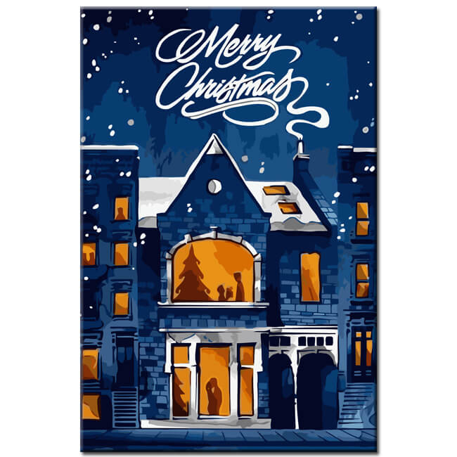 MOGTAA Malen Nach Zahlen Winter Landschaft 20x30cm - DIY Ölgemälde Set Mit Rahmen