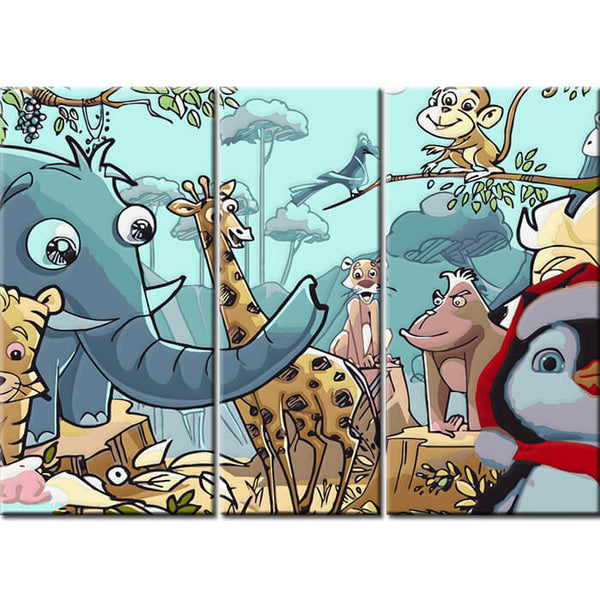 Malen nach Zahlen Kinder Motiv Illustration Tiere