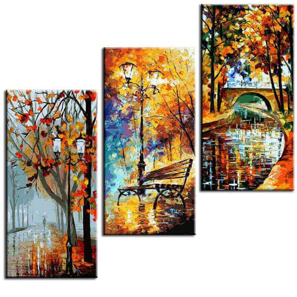 Malen nach Zahlen Kunst Natur Herbstliche Bilder 3-teilig