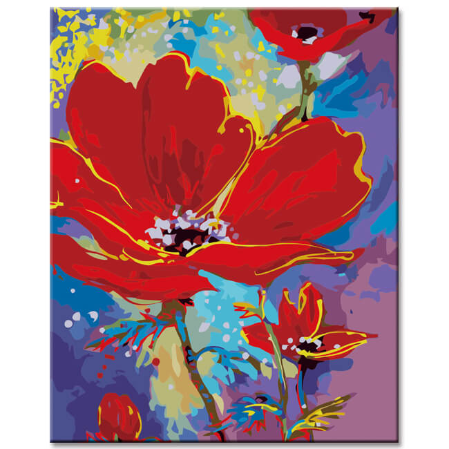 Malen nach Zahlen Blumen Rote Tulpen