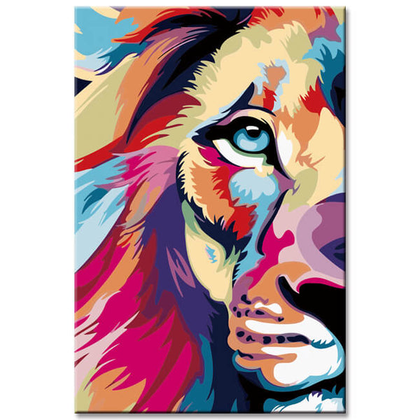 Malen nach Zahlen Löwe in bunten Farben