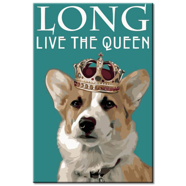 Malen nach Zahlen Der Hund der Königin Queen mit Krone
