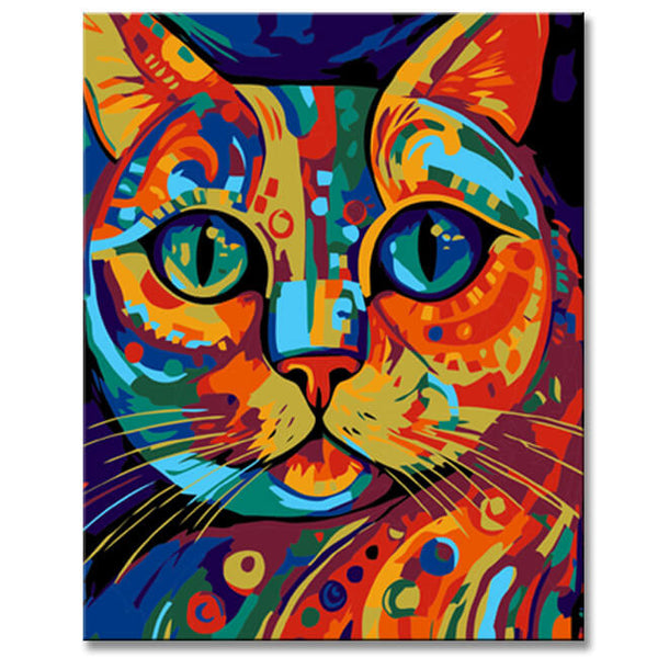 Malen nach Zahlen - Katzenportrait im Picasso-Stil | malen nach zahlen