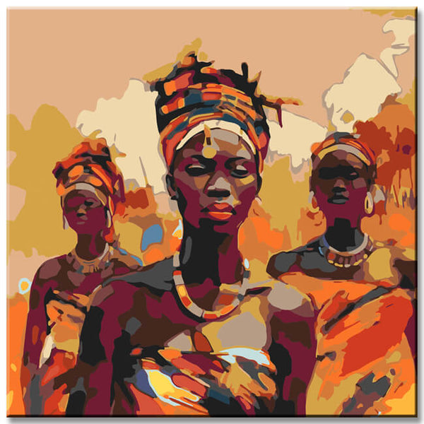 Menschen Afrika Stamm Malen nach Zahlen 