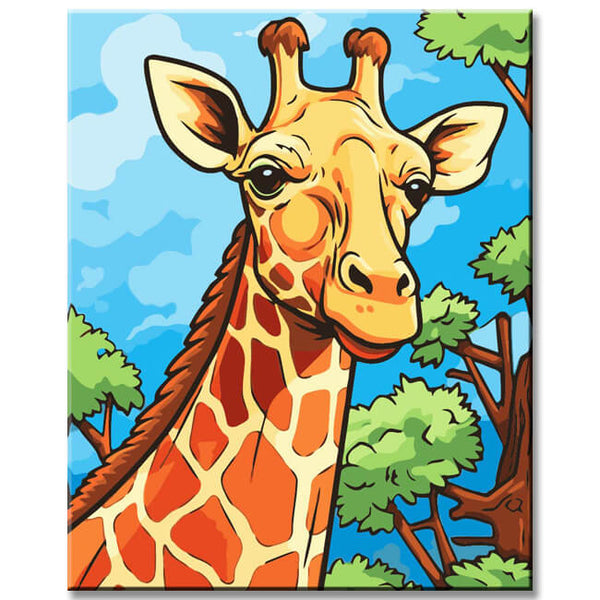 Buntes Giraffe Kindermotiv Malen nach Zahlen