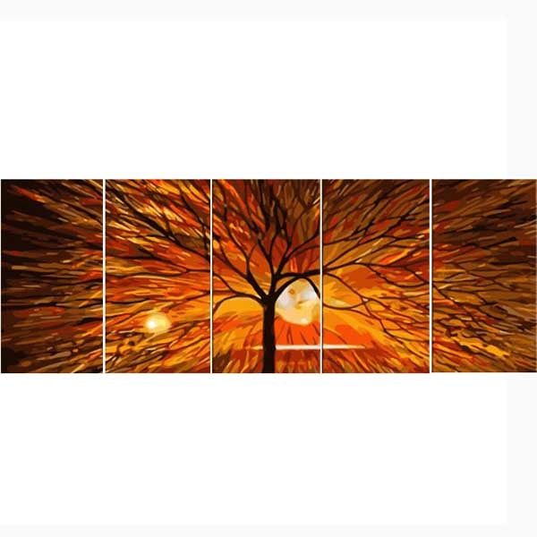 Malen nach Zahlen Moderne Kunst Baum 5-teilig