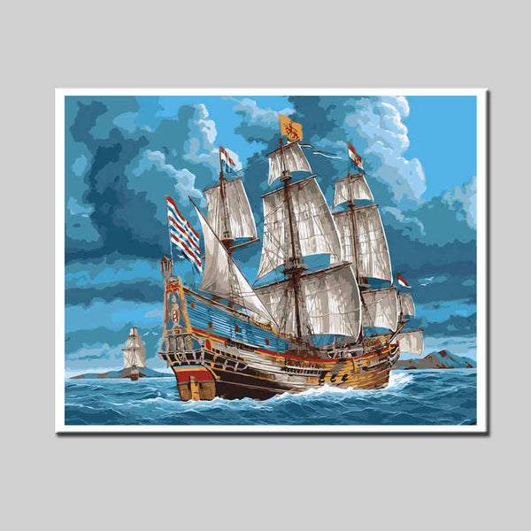 Malen-nach-Zahlen-Hochsee Segelschiff zur See