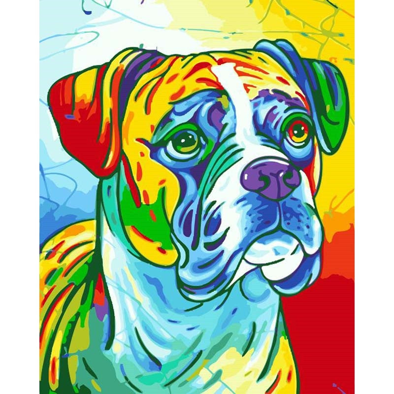 Wunderbar Malen Nach Zahlen Hund Bild
