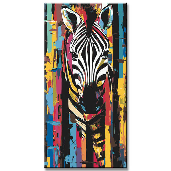 Farbiges Zebra Porträt Malen nach Zahlen