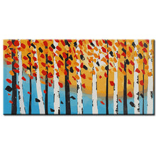 Laden Sie das Bild in den Galerie-Viewer, Malen nach Zahlen Kunst Abstrakte Malerei Bäume Blau Orange