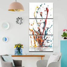 Laden Sie das Bild in den Galerie-Viewer, Malen nach Zahlen Kunst Abstrakt Regenbogenfarbene Spritzer 3-teilig
