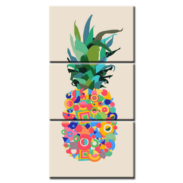 Malen nach Zahlen Kunst Abstrakt Ananas mit bunten Punkten 3-teilig
