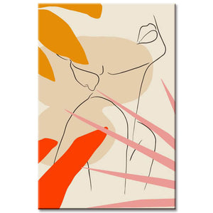 Malen nach Zahlen Minimalismus Strichzeichnung Frau Silhouette