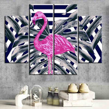 Laden Sie das Bild in den Galerie-Viewer, Malen nach Zahlen Abstrakte Kunst Flamingo  4-teilig