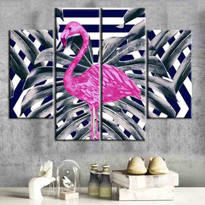 Malen nach Zahlen Abstrakte Kunst Flamingo  4-teilig
