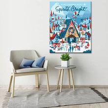 Laden Sie das Bild in den Galerie-Viewer, Malen nach Zahlen Weihnachten Illustration Weihnachtsdorf Kunst