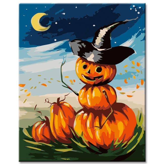 Malen nach Zahlen Kürbis Halloween