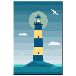 Malen nach Zahlen Leuchtturm Kunst