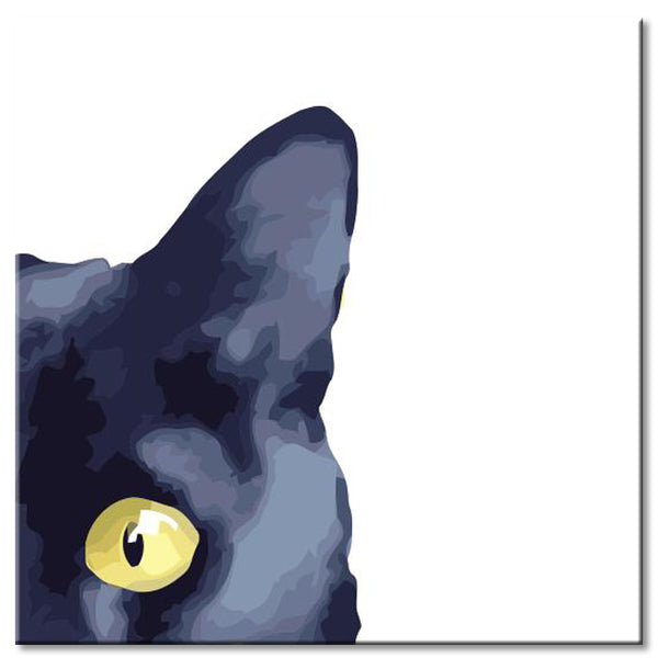 Malen nach Zahlen Illustration schwarze Katze