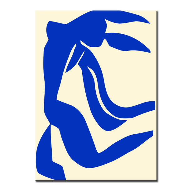 Malen nach Zahlen Kunst Blaue Strichzeichnung springender Mensch