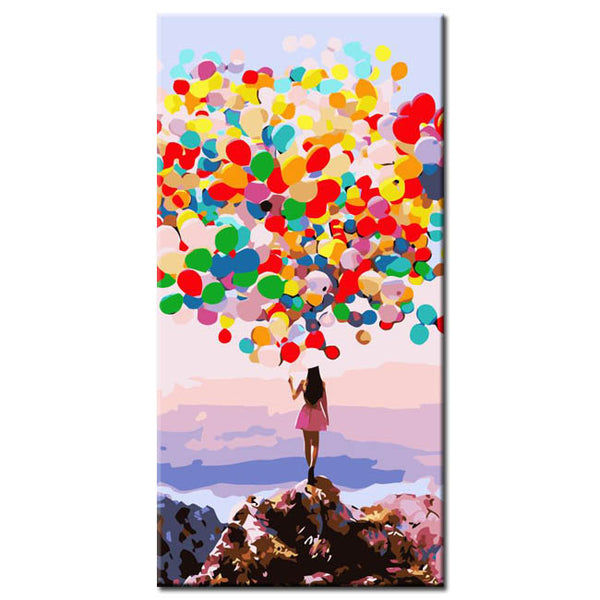 Malen nach Zahlen Kunst Viele Bunte Luftballons