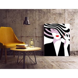 Malen nach Zahlen Kunst Elegante Frau hält ihren Zebrahut