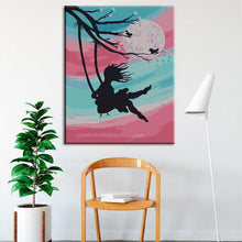 Laden Sie das Bild in den Galerie-Viewer, Malen nach Zahlen Kunst Lifestyle Kind schaukelt am Ast