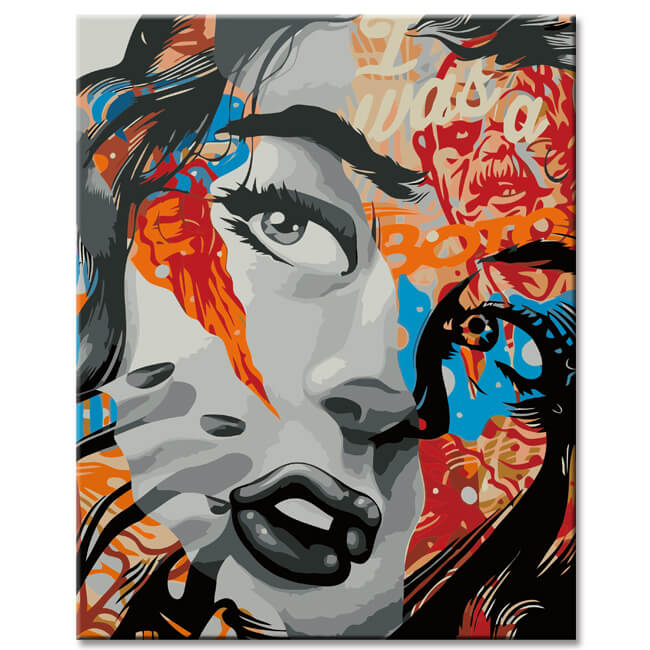 Malen Nach Zahlen Erwachsene - DIY Set Mit Rahmen 40x50 Cm, Weibliches Gesicht