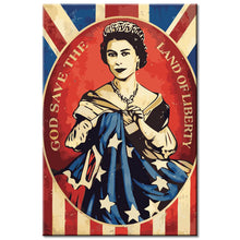 Laden Sie das Bild in den Galerie-Viewer, Malen nach Zahlen Queen Königin mit britischen Flagge in der Hand