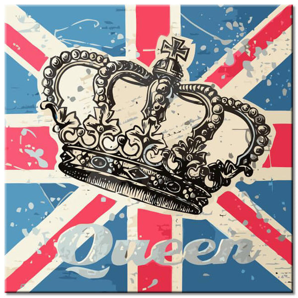 Malen nach Zahlen Königs Krone auf britischer Flagge