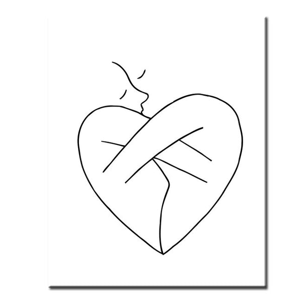 Malen nach Zahlen Strichzeichen Kunst Silhouette Herz