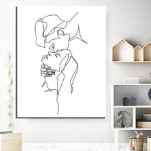 Laden Sie das Bild in den Galerie-Viewer, Malen nach Zahlen Strichzeichen Kunst Silhouette Liebe Kuß