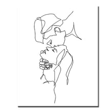Laden Sie das Bild in den Galerie-Viewer, Malen nach Zahlen Strichzeichen Kunst Silhouette Liebe Kuß