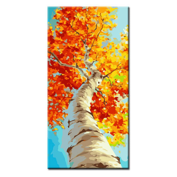 Malen nach Zahlen Kunst Herbstbaum
