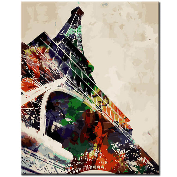 Malen nach Zahlen Kunst Natur Eiffelturm von unten nach oben