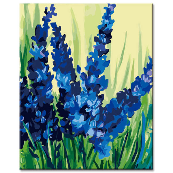 Malen nach Zahlen Blumen blau