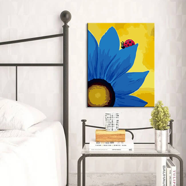 Yeesam Art Malen Nach Zahlen – Sonnenblumen & Vögel, 40,6 X 50,8 Cm Leinwand, DIY Set