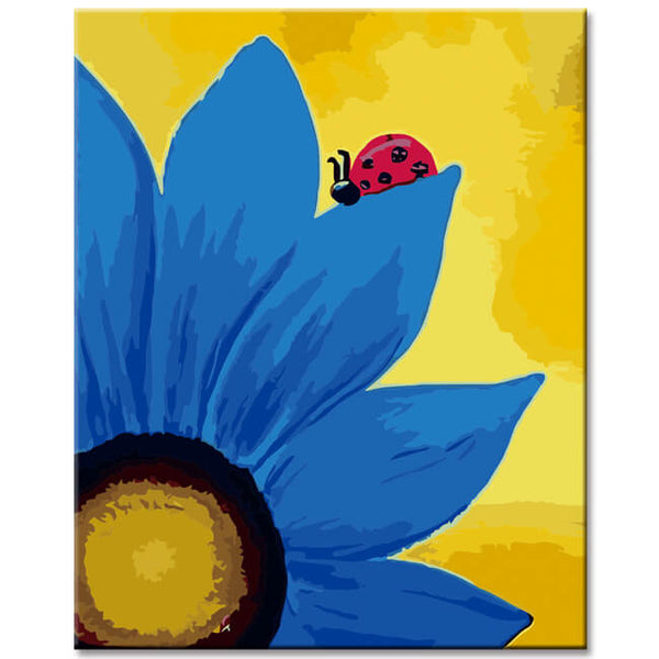Malen nach Zahlen Kunst Malerei Blaue Sonnenblume