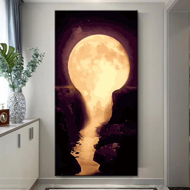 Malen nach Zahlen Nachtstimmung Auslaufender Mond