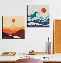 Laden Sie das Bild in den Galerie-Viewer, Malen nach Zahlen Kunst Sonne über Berg