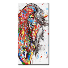 Laden Sie das Bild in den Galerie-Viewer, Malen nach Zahlen Kunst Buntes Pferd Ölgemälde