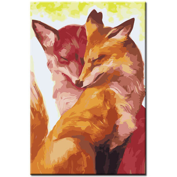 Malen nach Zahlen Kunst Tier Fuchspaar