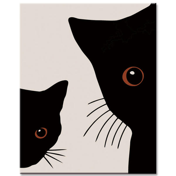 Malen nach Zahlen Schwarze Katzen Portraits