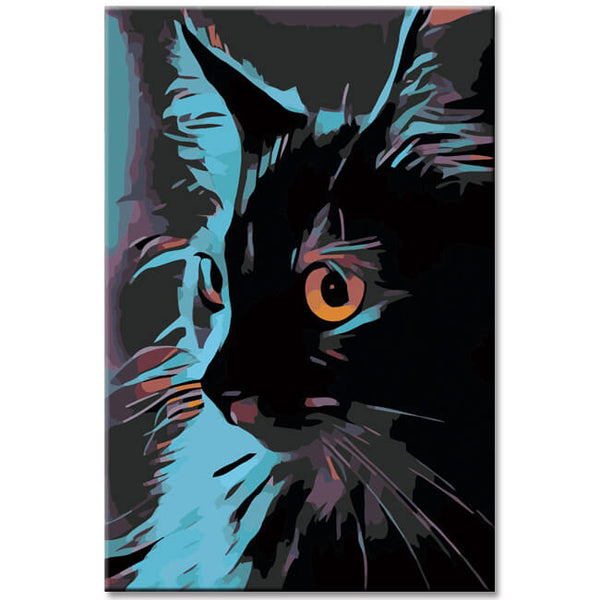 Malen nach Zahlen Schwarze Katze im Portrait
