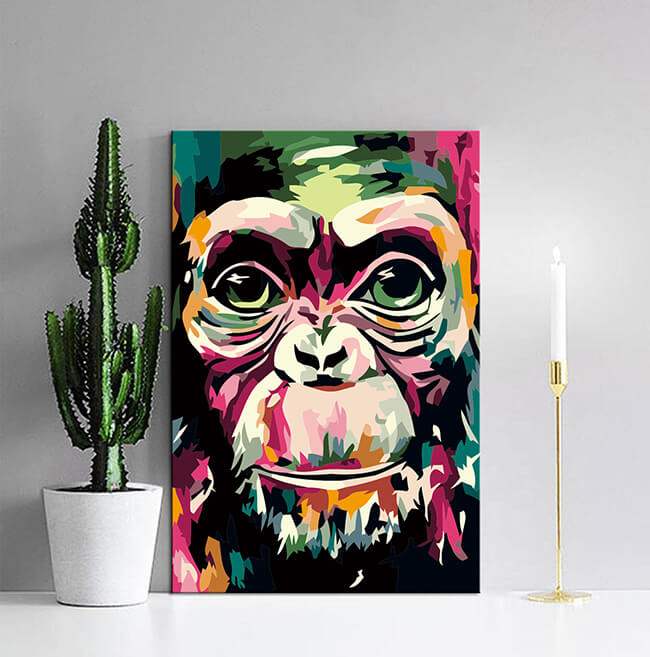 Figured'Art Malen Nach Zahlen Erwachsene Mit Rahmen Farbiges Portrait Einer Frau - Paint By Numbers Basteln DIY Bastelset 40x50cm Mit Keilrahmen (nicht Gespannt