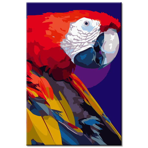 Malen nach Zahlen Roter Papagei Kunst