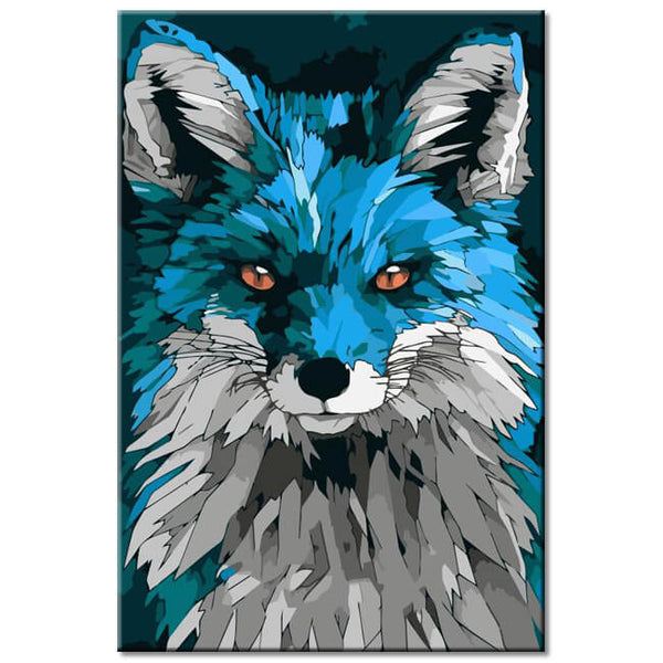 Malen nach Zahlen Blauer Wolf Tier Kunst
