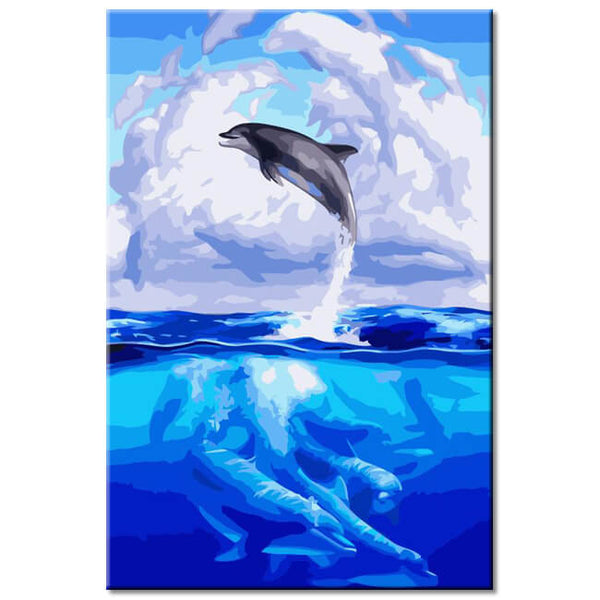 Malen nach Zahlen Springender Delphin