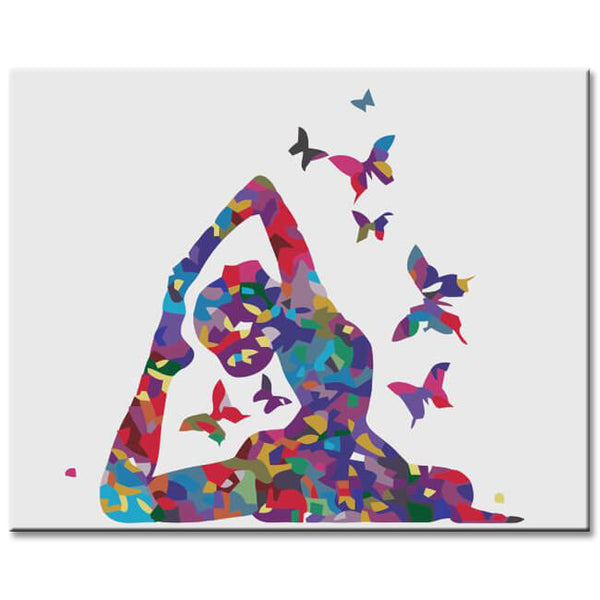 Malen nach Zahlen Schmetterlinge Yoga Kunst