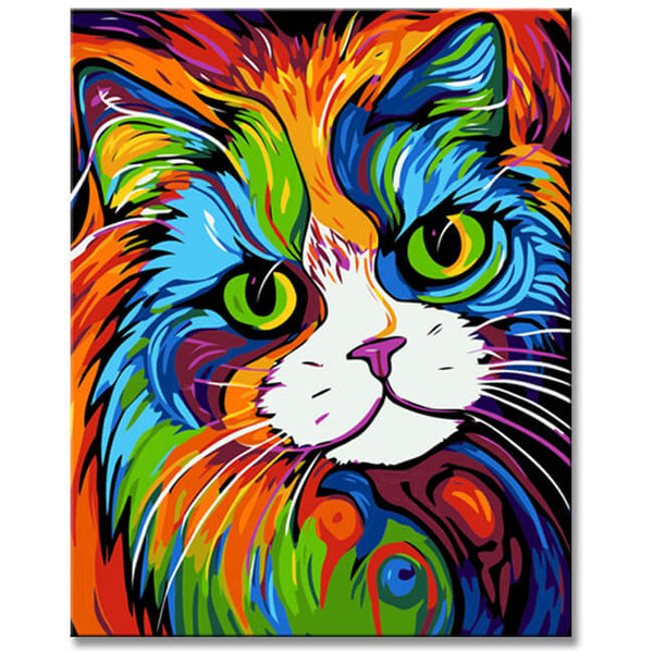 Britisch-Perser Katze - Malen nach Zahlen Set - Picasso Stil